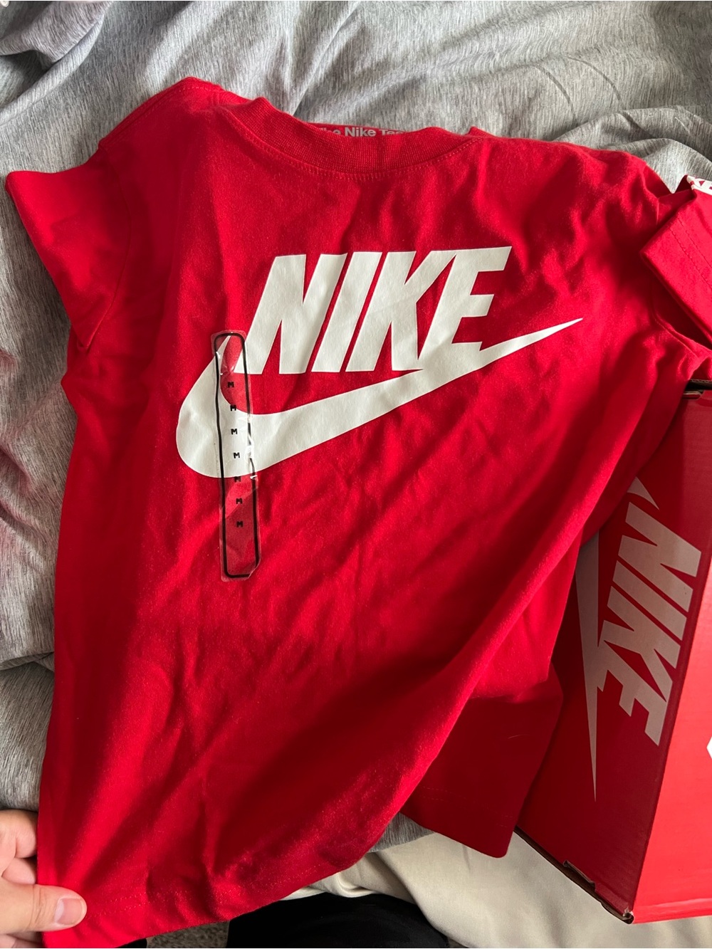 Nike University Red and White Kids Tee - Bold Logo